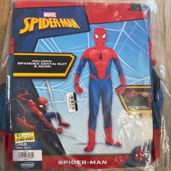 NEW Marvel Spiderman Costume Halloween Dress Up Child Small 6/7 - Picture 1 of 2